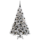 Kunstig juletræ med kugler 120 cm 150 LED'er Varm hvid