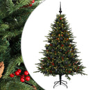 Kunstigt juletræ med julekugle 120 cm 150 LED'er Varm hvid