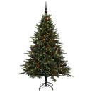 Kunstigt juletræ med julekugle 120 cm 150 LED'er Varm hvid