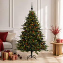 Kunstigt juletræ med julekugle 120 cm 150 LED'er Varm hvid