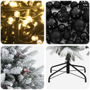 Kunstigt juletræ med julekugle 120 cm 150 LED'er Varm hvid