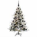 Kunstigt juletræ med julekugle 120 cm 150 LED'er Varm hvid