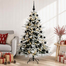Kunstigt juletræ med julekugle 120 cm 150 LED'er Varm hvid