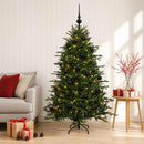 Kunstigt juletræ med julekugle 120 cm 150 LED'er Varm hvid
