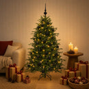 Kunstigt juletræ med julekugle 120 cm 150 LED'er Varm hvid