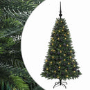 Kunstig juletræ med kugler 120 cm 150 LED'er Varm hvid