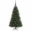 Kunstig juletræ med kugler 120 cm 150 LED'er Varm hvid