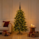 Kunstigt juletræ med julekugle 150 cm 150 LED'er Varm hvid