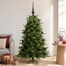 Kunstigt juletræ med julekugle 120 cm 150 LED'er Varm hvid