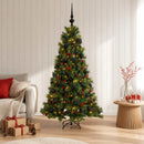 Kunstigt juletræ med julekugle 150 cm 150 LED'er Varm hvid