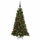 Kunstigt juletræ med julekugle 150 cm 150 LED'er Varm hvid