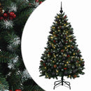 Kunstigt juletræ, grønt med julekugle 120 cm 150 LED'er