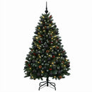 Kunstigt juletræ, grønt med julekugle 120 cm 150 LED'er