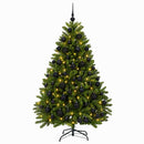 Kunstigt lysegrønt juletræ med julekugle 120 cm 150 LED'er