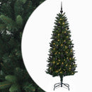 Kunstig juletræ med kugler 120 cm 150 LED'er Varm hvid