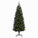 Kunstig juletræ med kugler 120 cm 150 LED'er Varm hvid