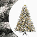 Kunstigt juletræ med julekugle 120 cm 150 LED'er Varm hvid