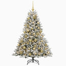 Kunstigt juletræ med julekugle 120 cm 150 LED'er Varm hvid