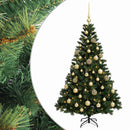 Kunstig juletræ med kugler 150 cm 150 LED'er Varm hvid