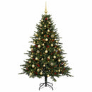 Kunstigt juletræ med julekugle 120 cm 150 LED'er Varm hvid