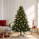 Kunstigt juletræ med julekugle 120 cm 150 LED'er Varm hvid