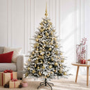 Kunstigt juletræ med julekugle 150 cm 150 LED'er Varm hvid