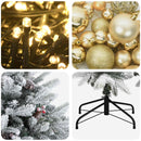 Kunstigt juletræ med julekugle 150 cm 150 LED'er Varm hvid