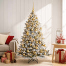 Kunstigt juletræ med julekugle 150 cm 150 LED'er Varm hvid
