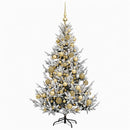 Kunstigt juletræ med julekugle 120 cm 150 LED'er Varm hvid