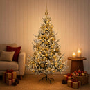 Kunstigt juletræ med julekugle 120 cm 150 LED'er Varm hvid