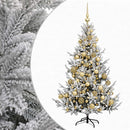 Kunstigt juletræ med julekugle 150 cm 150 LED'er Varm hvid