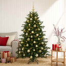 Kunstigt juletræ med julekugle 150 cm 150 LED'er Varm hvid