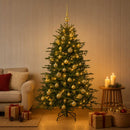 Kunstigt juletræ med julekugle 150 cm 150 LED'er Varm hvid