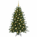 Kunstigt juletræ med julekugle 150 cm 150 LED'er Varm hvid