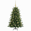 Kunstigt juletræ med julekugle 120 cm 150 LED'er Varm hvid