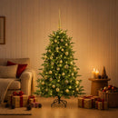 Kunstigt juletræ med julekugle 150 cm 150 LED'er Varm hvid