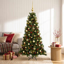 Kunstigt juletræ med julekugle 150 cm 150 LED'er Varm hvid