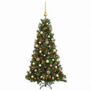 Kunstigt juletræ med julekugle 150 cm 150 LED'er Varm hvid
