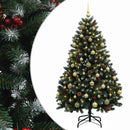 Kunstigt juletræ, grønt, med julekugler 120 cm 150 LED'er