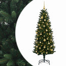 Kunstig juletræ med kugler 120 cm 150 LED'er Varm hvid