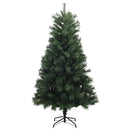 Kunstigt hængslet juletræ med julekugler 150 cm 150 LED'er