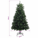 Kunstigt hængslet juletræ med julekugler 150 cm 150 LED'er