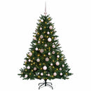 Kunstigt juletræ med julekugle 150 cm 150 LED'er Varm hvid