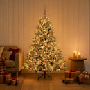 Kunstigt juletræ med julekugle 150 cm 150 LED'er Varm hvid