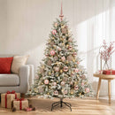 Kunstigt juletræ med julekugle 150 cm 150 LED'er Varm hvid