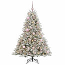 Kunstigt juletræ med julekugle 150 cm 150 LED'er Varm hvid