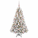 Kunstigt juletræ med julekugle 150 cm 150 LED'er Varm hvid