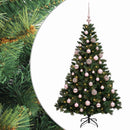Kunstig juletræ med kugler 120 cm 150 LED'er Varm hvid