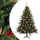 Kunstigt juletræ med julekugle 120 cm 150 LED'er Varm hvid