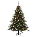 Kunstigt juletræ med julekugle 150 cm 150 LED'er Varm hvid